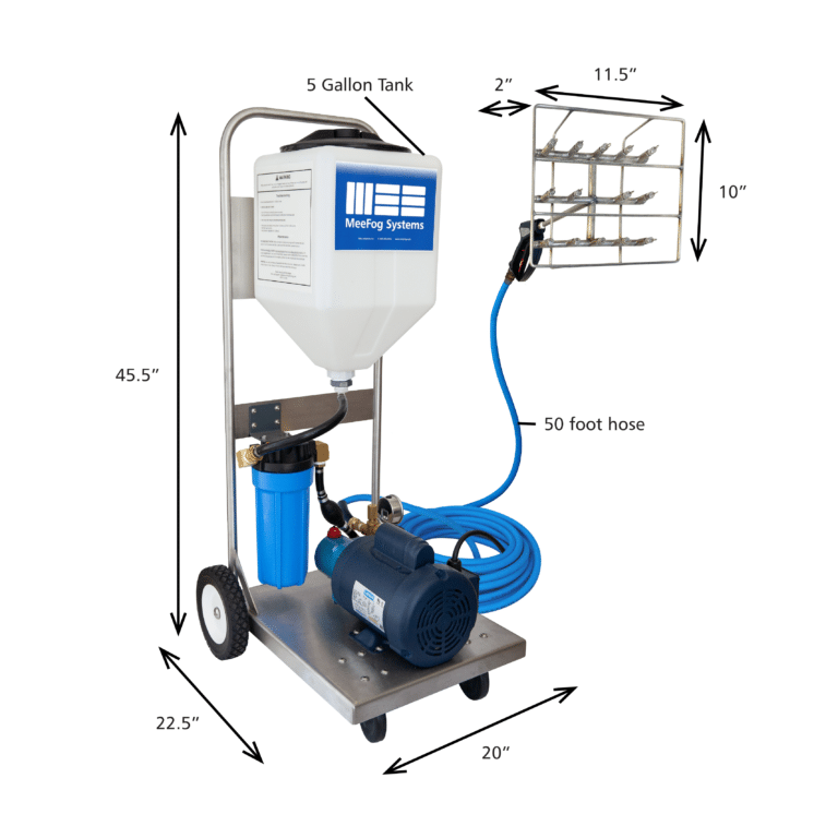 Mobile-Mee Solution Sprayer dimensions